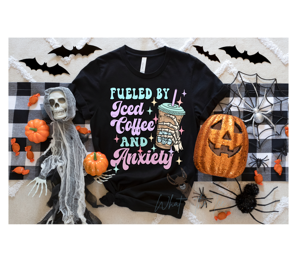 Fueled By Iced Coffee and Anxiety Graphic Tee