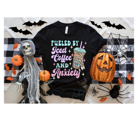 Fueled By Iced Coffee and Anxiety Graphic Tee