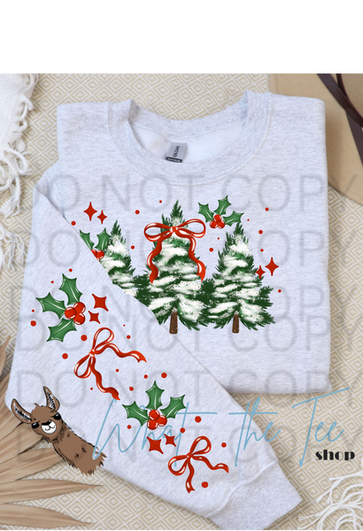 Winter Wonderland Christmas Tree Hoodie | Printed Sleeve Sweatshirt