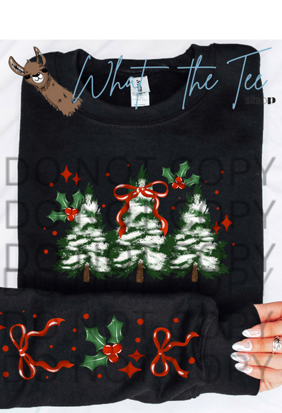 Winter Wonderland Christmas Tree Hoodie | Printed Sleeve Sweatshirt