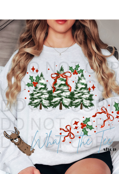 Winter Wonderland Christmas Tree Hoodie | Printed Sleeve Sweatshirt