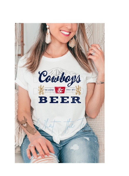 Cowboys and Beer Graphic Tee