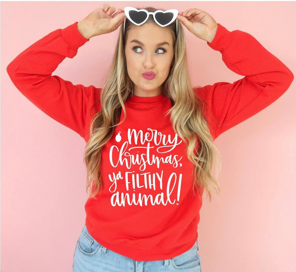 Merry Christmas Ya Filthy Animal Graphic Tee